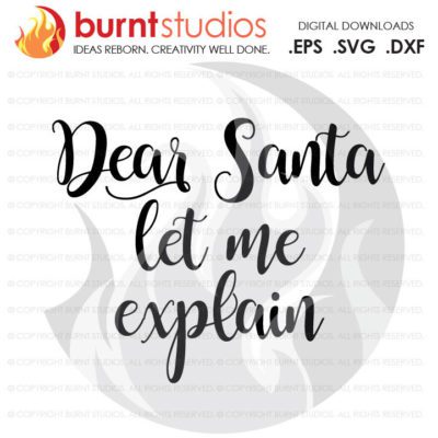 Digital File, Dear Santa Let Me Explain, Winter, Naughty or Nice, Christmas, Xmas, Funny, Shirt, Decal Design, Svg, Png, Dxf, Eps file