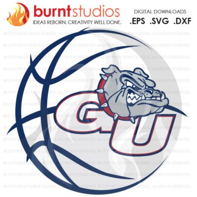 Digital File, Gonzaga Logo with basketball, Gonzaga Basketball, Gonzaga Bulldogs, NCAA, Gonzaga Bulldogs Basketball, Svg, Png, Dxf, Eps file