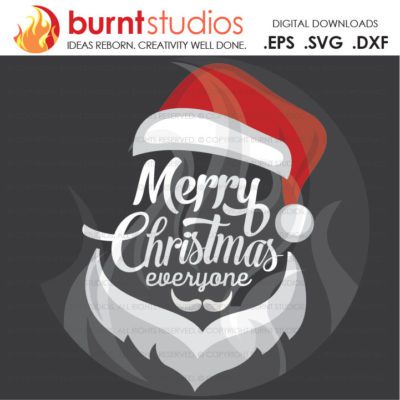 Digital File, Merry Christmas to You, Santa Face, Santa Clause, Xmas, Shirt Design, Decal Design, Svg, Pn