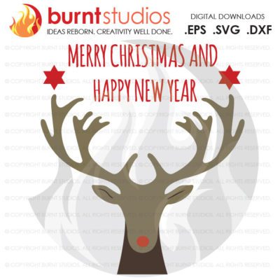 Digital File, Rudolph, Reindeer, Christmas, Santa, Xmas, Deer, Stars, New Year Printable Clip Shirt Decal Design, Svg, Png, Dxf, Eps file