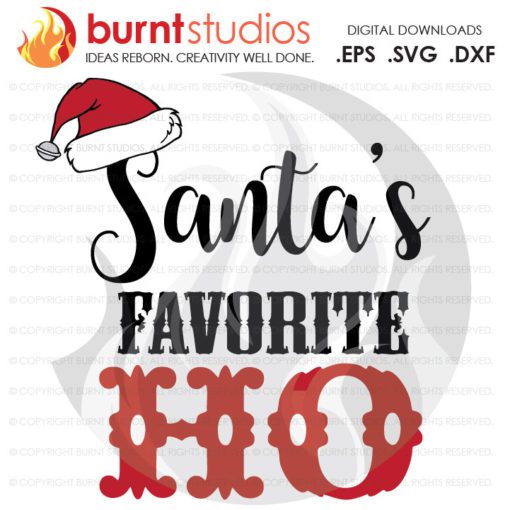 Digital File, Santa's Favorite Ho, Merry Christmas Xmas Santa Clause, Funny Printable Clip Shirt Decal Design, Svg, Png, Dxf, Eps file