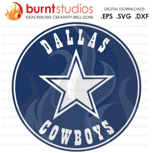 Digital SVG Cutting File, Dallas Cowboys Monogram Star, National