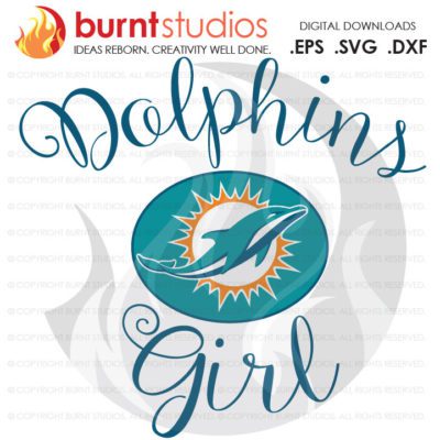 SVG Cutting File, Miami Dolphins Girl, Florida, National Football League, Super Bowl, Football, NFL, Png, Dxf, Eps