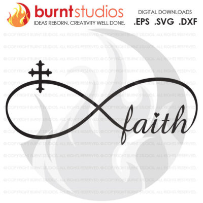 Digital File, Faith Infinity Loop Knot with Cross, Christian, God, Holy Spirit, Church, Jesus, Shirt, Decal Design, Svg, Png, Dxf, Eps file