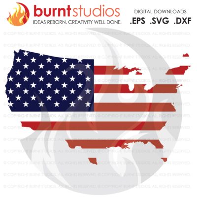 USA American Flag SVG cutting File, Land of The Free, Home of the Brave, 4th of July, Memorial Day, Freedom, United States of America
