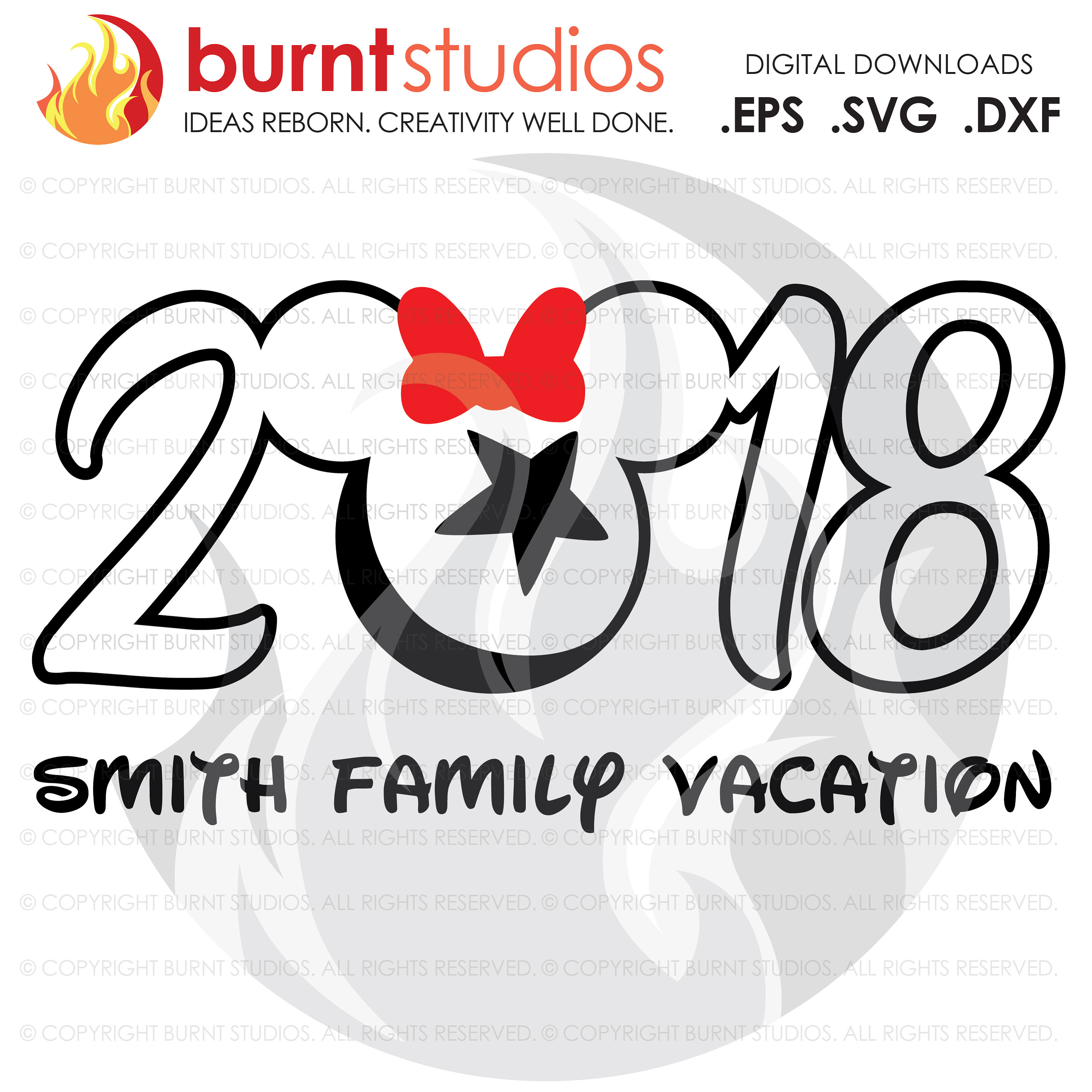 Download Svg Cutting File 2018 Walt Disney World Minnie Mouse Magic Kingdom Family Vacation Shirt Design Eps Png Digital Download Customize Burnt Studios
