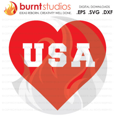 USA Heart, Love America, SVG Cutting File, 4th of July, Memorial Day, Freedom, United States of America, Statue of Liberty, Independence Day
