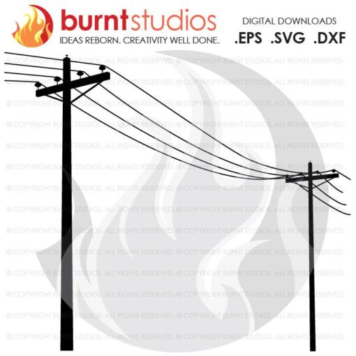 SVG Cutting File, Power Lines, Lines Only, SVG, Power Lineman, Climbing, Line Life, Wood Walker