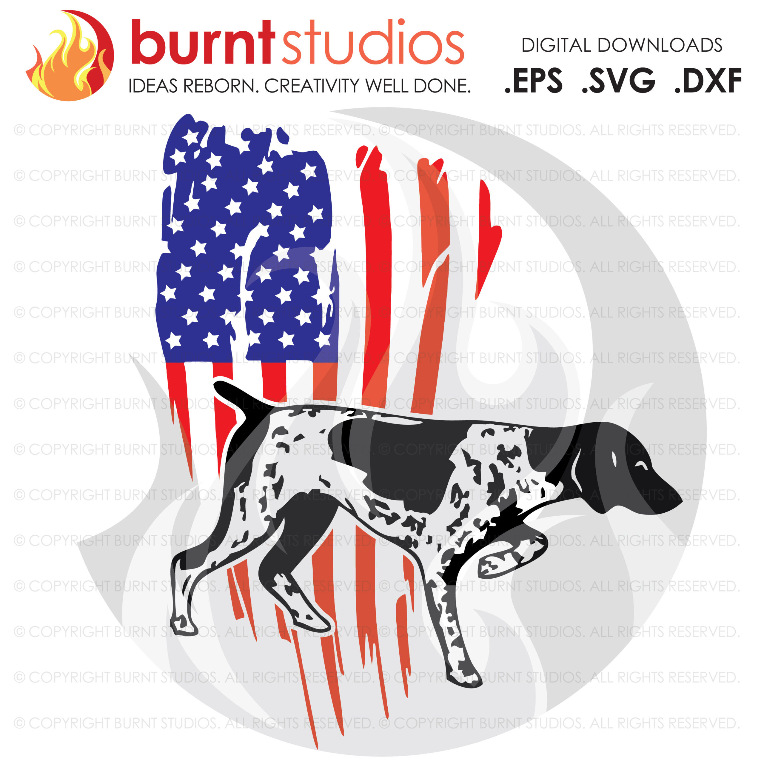 Download SVG Cutting File, USA Grunge Flag with Hunting Dog, Duck ...